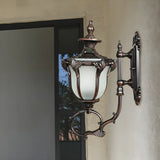 Brass Finish Rustic Trophies External Metal Wall Sconce Image - 4