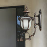 Brass Finish Rustic Trophies External Metal Wall Sconce Image - 4