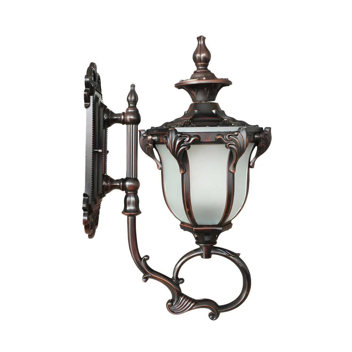 Brass Finish Rustic Trophies External Metal Wall Sconce Image - 6