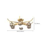 Brass Multi Ball Crystal Semi-Flush Mount Lamp 13-Lamp Image - 18