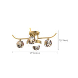 Brass Multi Ball Crystal Semi-Flush Mount Lamp 13-Lamp Image - 19