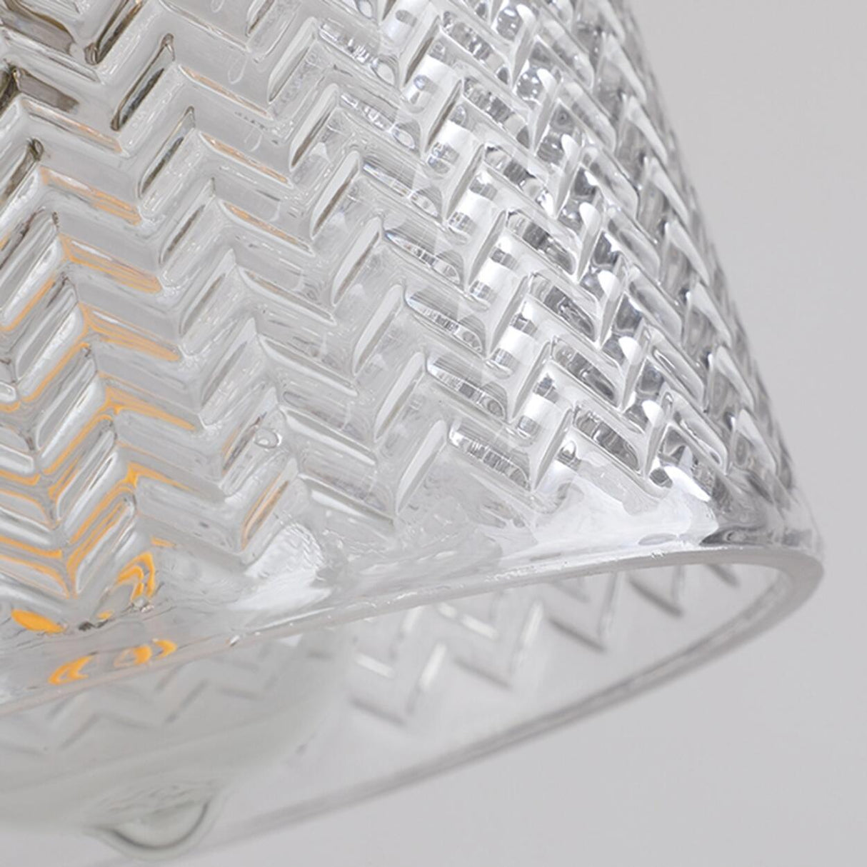 Brass Vintage Clear Glass Cylinder Pendant Light Set Image - 11