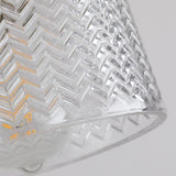 Brass Vintage Clear Glass Cylinder Pendant Light Set Image - 11