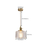 Brass Vintage Clear Glass Cylinder Pendant Light Set Image - 14