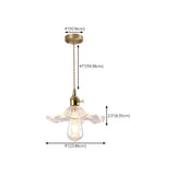 Brass Vintage Clear Glass Cylinder Pendant Light Set Image - 15