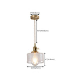 Brass Vintage Clear Glass Cylinder Pendant Light Set Image - 19