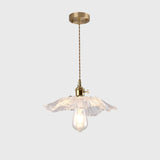 Brass Vintage Clear Glass Cylinder Pendant Light Set Image - 9