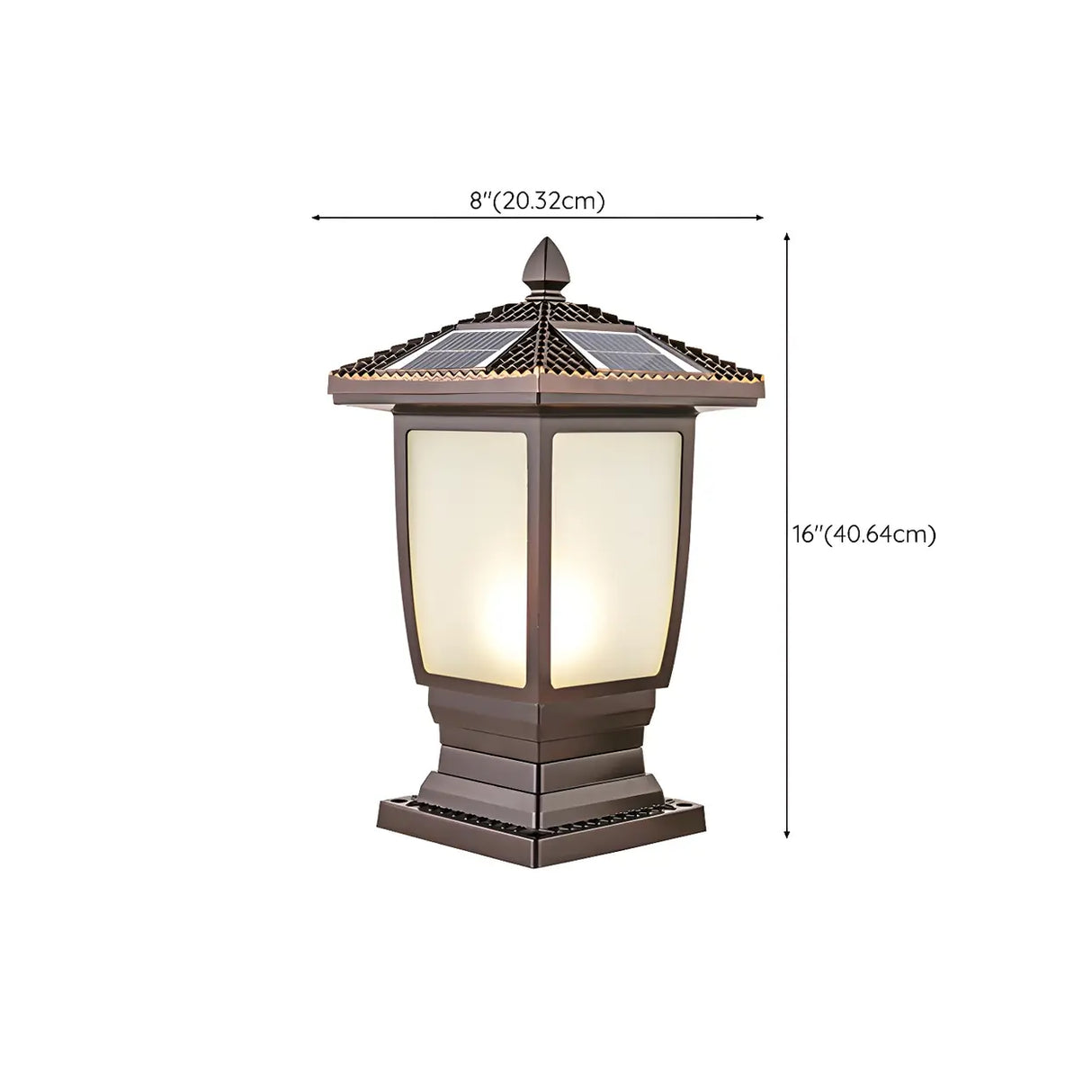Bronze Finish Vintage Solar Lantern Outdoor Table Lamp 