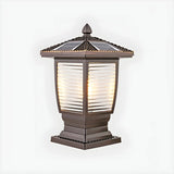 Bronze Finish Vintage Solar Lantern Outdoor Table Lamp Image - 2