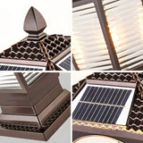 Bronze Finish Vintage Solar Lantern Outdoor Table Lamp Image - 5