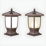 Bronze Finish Vintage Solar Lantern Outdoor Table Lamp Image - 9
