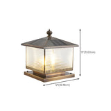 Bronze Finish Vintage Square Glass Patio Outdoor Lamp Image - 14