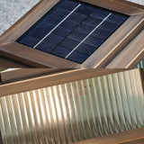 Bronze Modern Solar Square Glass Outdoor Table Lamp Image - 9