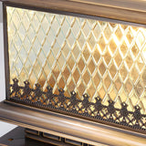 Bronze Vintage Square Glass Metal Outdoor Post Lamp Image - 3