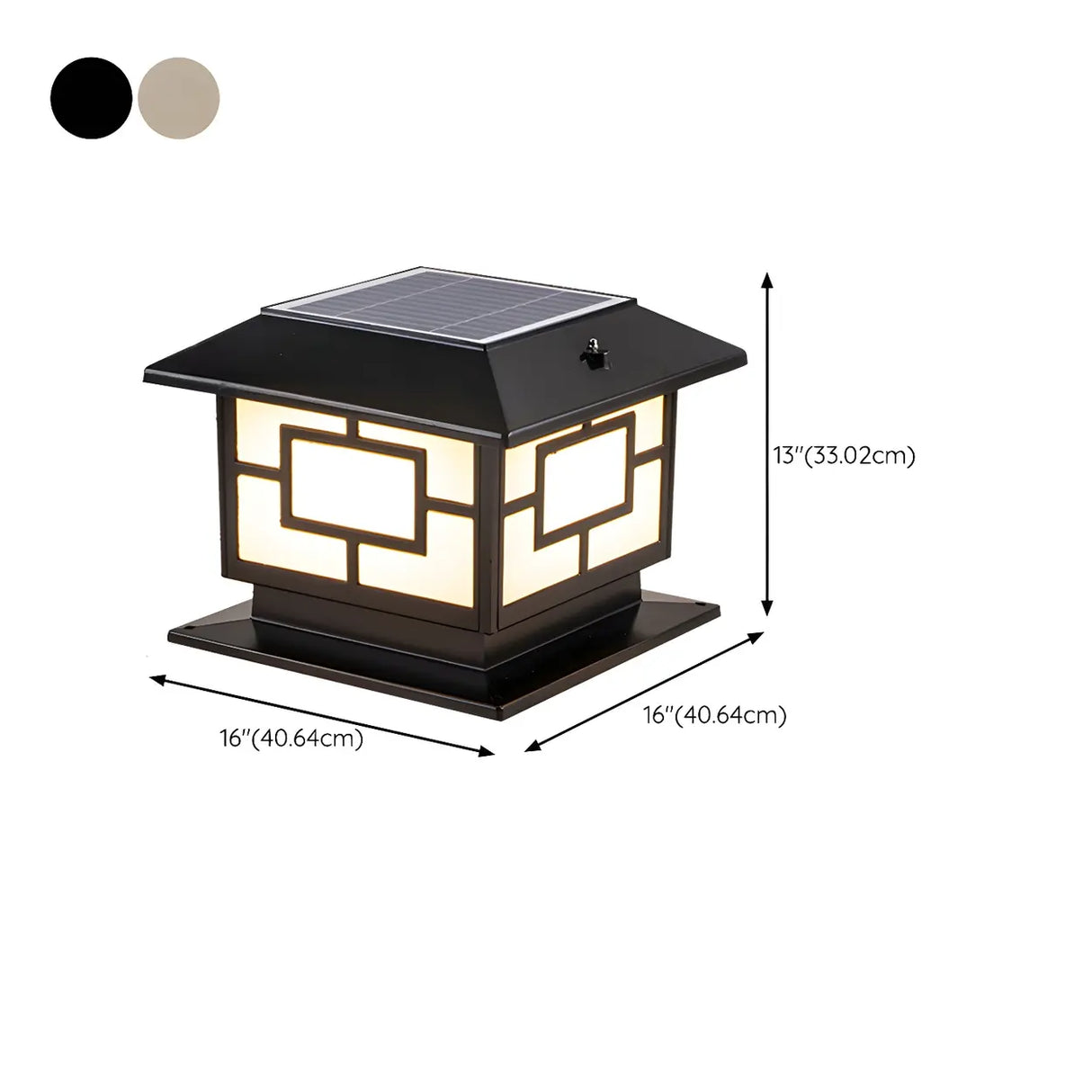 Bronze Vintage Square Metal Outdoor Post Table Lamp Image - 12