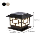 Bronze Vintage Square Metal Outdoor Post Table Lamp Image - 12