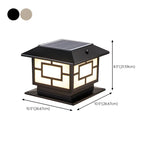 Bronze Vintage Square Metal Outdoor Post Table Lamp Image - 13