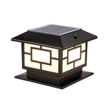 Bronze Vintage Square Metal Outdoor Post Table Lamp Image - 5