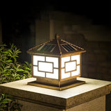 Bronze Vintage Square Solar Outdoor Metal Post Light Image - 15