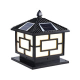 Bronze Vintage Square Solar Outdoor Metal Post Light Image - 7