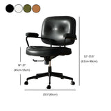 Brown Adjustable Swivel Leather Office Chair with Casters #size