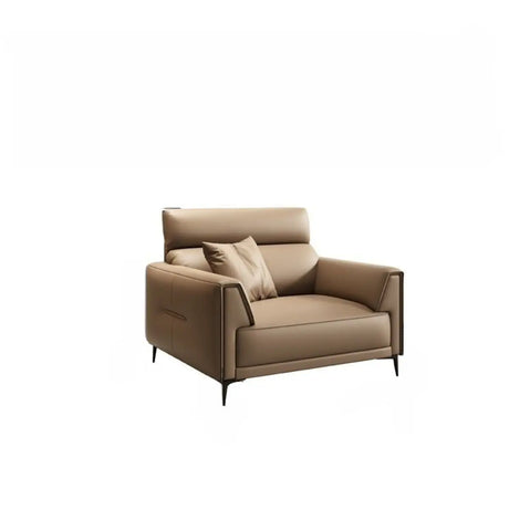 Brown Antimicrobial Waterproof Leather Reception Sofa Image - 2