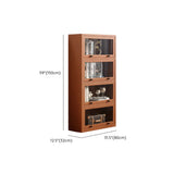 Brown Antique Glass Door Rubberwood Barrister Bookcase Image - 20