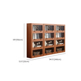 Brown Antique Glass Door Rubberwood Barrister Bookcase Image - 28