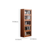 Brown Antique Glass Door Rubberwood Barrister Bookcase Image - 30
