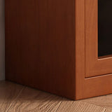 Brown Antique Glass Door Rubberwood Barrister Bookcase Image - 7