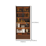 Brown Antique Vertical Solid Wood Display Bookcase Image - 16