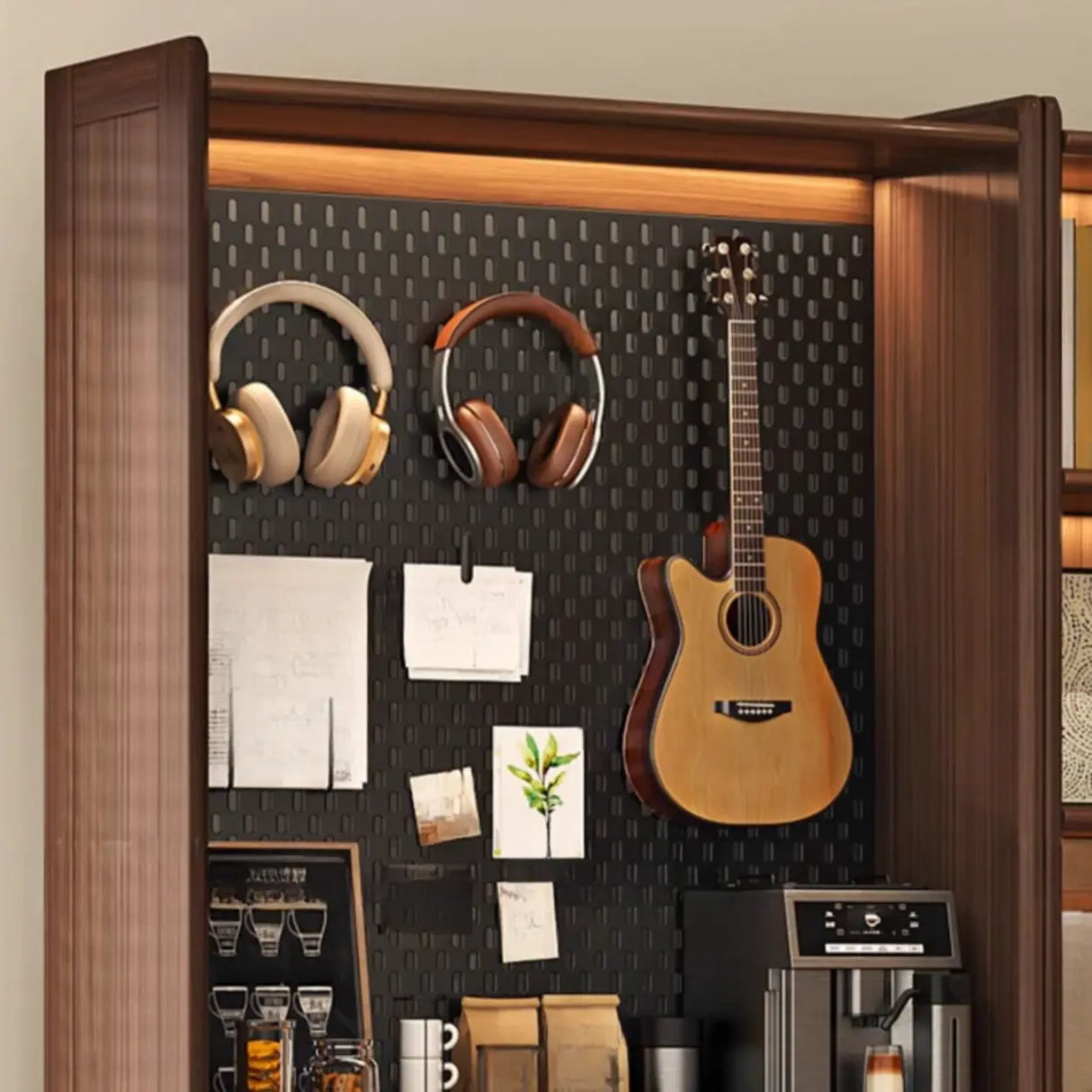 Brown Antique Vertical Solid Wood Display Bookcase Image - 6
