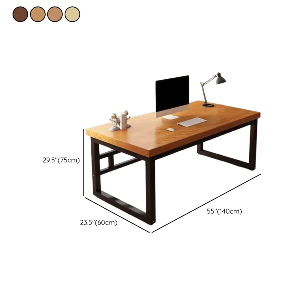 Brown Auburn Rectangular Wooden Writing Desk Image - 12