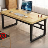 Brown Auburn Rectangular Wooden Writing Desk Image - 5