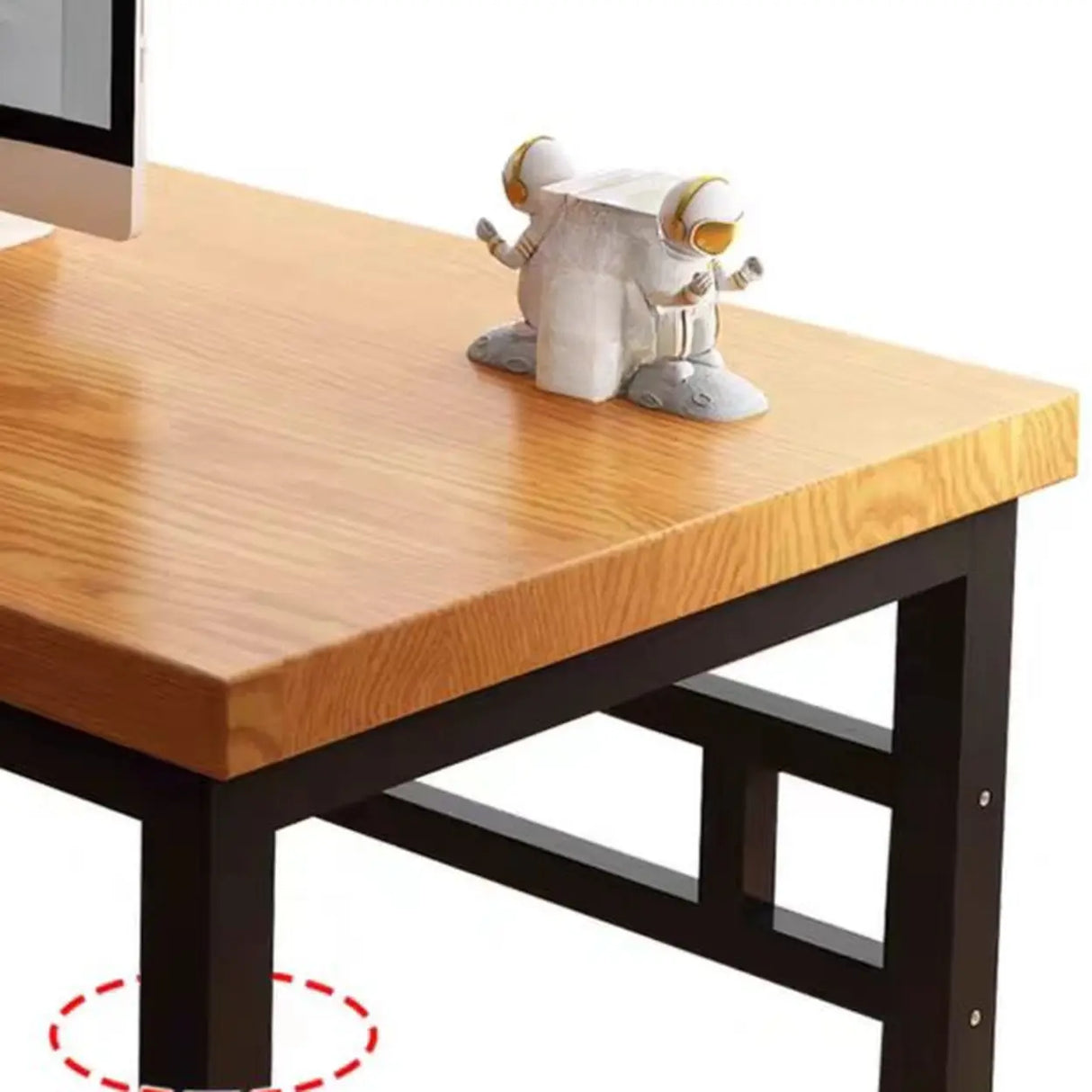 Brown Auburn Rectangular Wooden Writing Desk Image - 6
