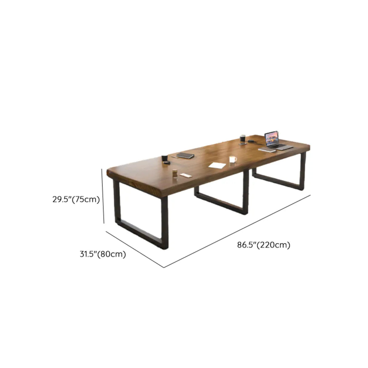 Brown Auburn Wooden 8-Person Conference Desk Image - 12