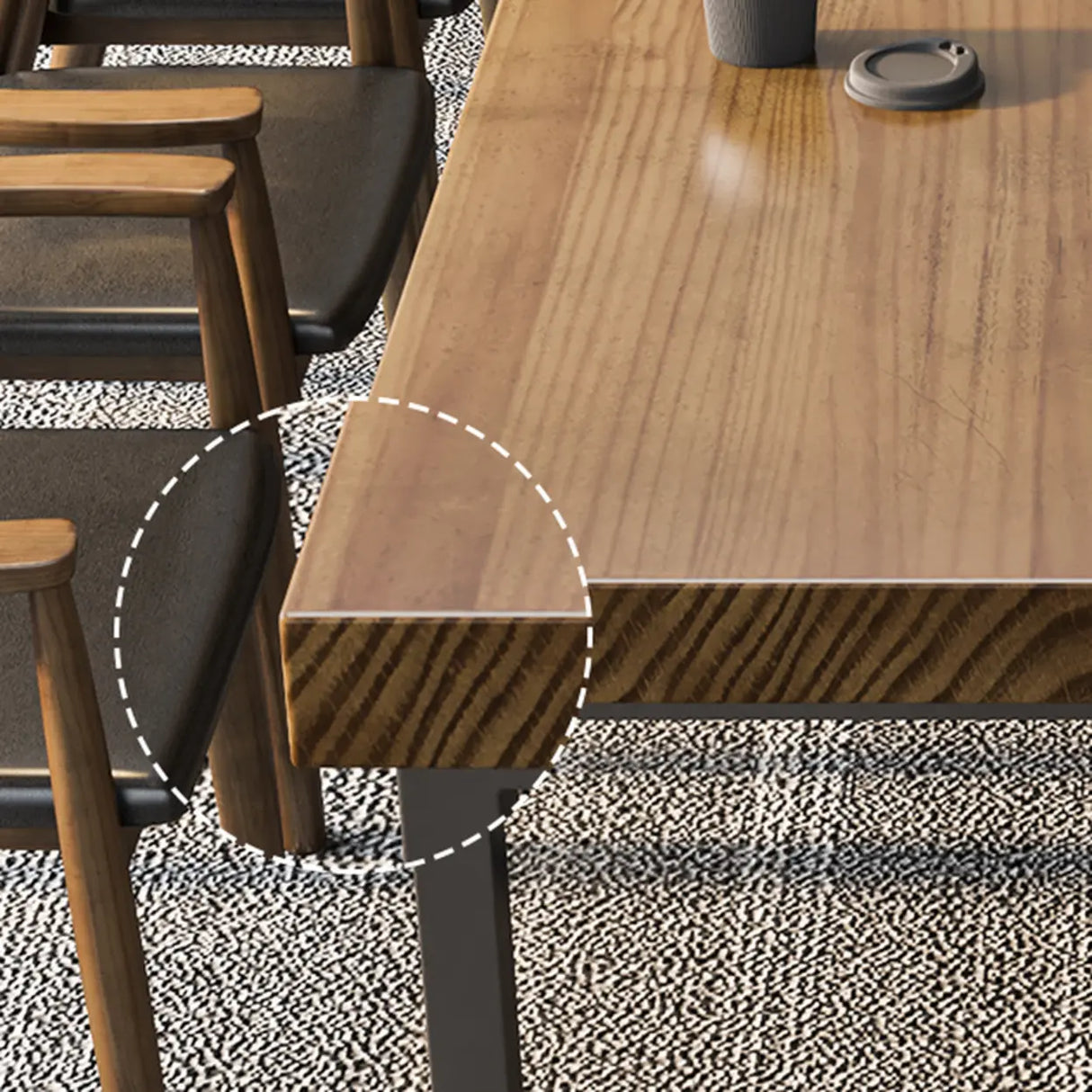 Brown Auburn Wooden 8-Person Conference Desk Image - 6