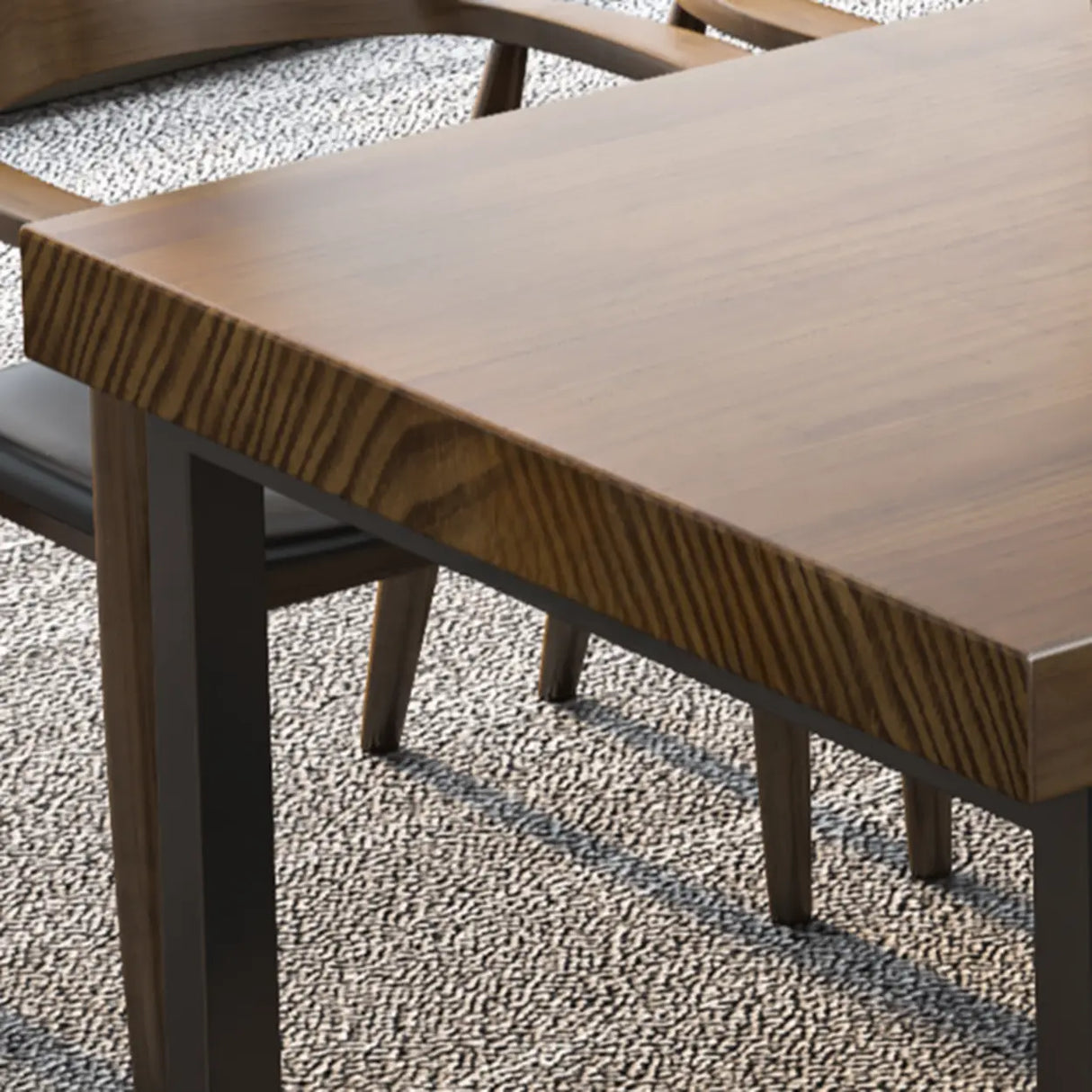 Brown Auburn Wooden 8-Person Conference Desk Image - 7