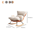Brown Beige Track Arms Rocking Chair with Slipcover Image - 16