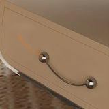 Brown Block Base Round Coffee Table with Storage Image - 9