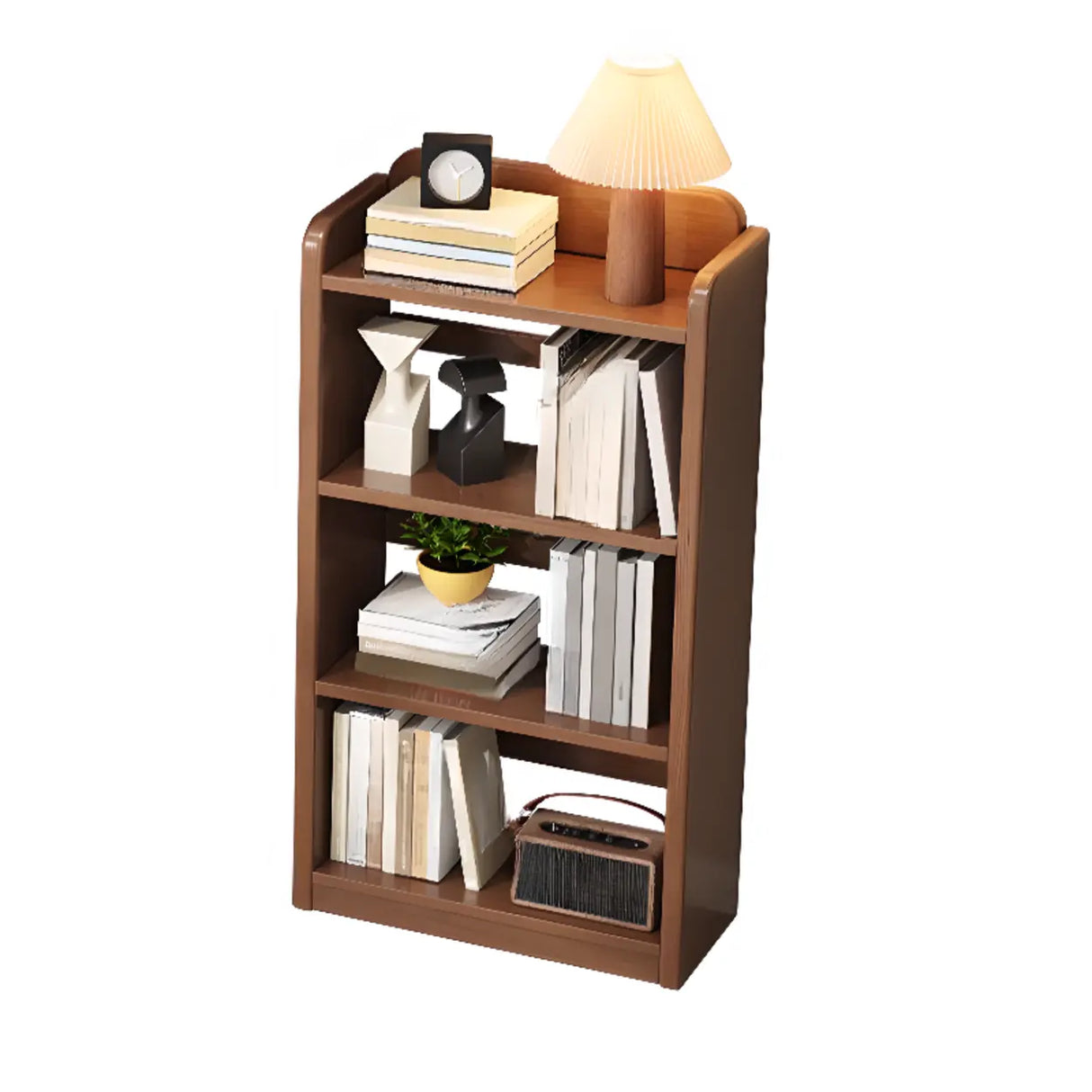 Brown Casual Open Vertical Wood Organizer Bookshelf Image - 11