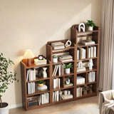 Brown Casual Open Vertical Wood Organizer Bookshelf Image - 2