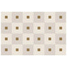 Brown Checkered Wool-Look Beige Rectangular Area Rug Image - 5