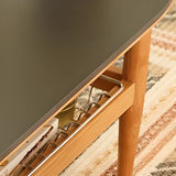 Brown Cherry Wood Storage Coffee Table with Four Legs Image - 11