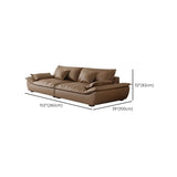 Brown Cow Leather Flared Arm Pillow Back Foam Fill Sofa Image - 15