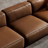 Brown Cowhide Three Seater Sofa for Living Room Image - 8
