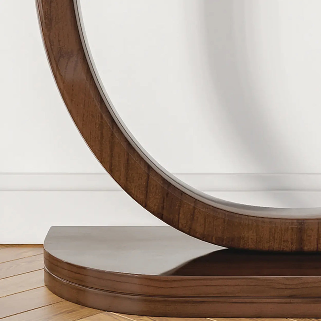 Brown Creative U-Shaped Walnut Entryway Console Table Image - 6