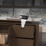 Brown Deep L-Shaped Walnut Computer Desk with Storage Image - 11
