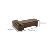 Brown Deep L-Shaped Walnut Computer Desk with Storage Image - 16