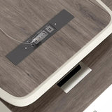 Brown Deep L-Shaped Wood Desk with Shelves and Storage Image - 12